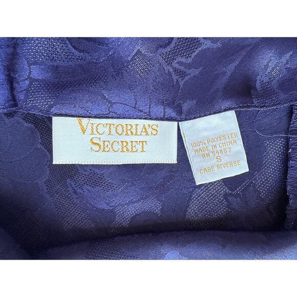 Vintage Victoria’s Secret Gold Label Blue Chemise Slip Dress Size Small - Picture 9 of 9